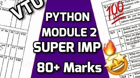 INTRODUCTION TO PYTHON PROGRAMMING MODULE 2 SUPER IMPORTANT|BPLCK105B/BPLCK205B PASSING PACKAGE #vtu
