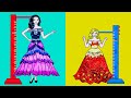 Paper Dolls Dress Up - Costumes Tall and Short Dresses Handmade Quiet Book - Barbie Story & Crafts