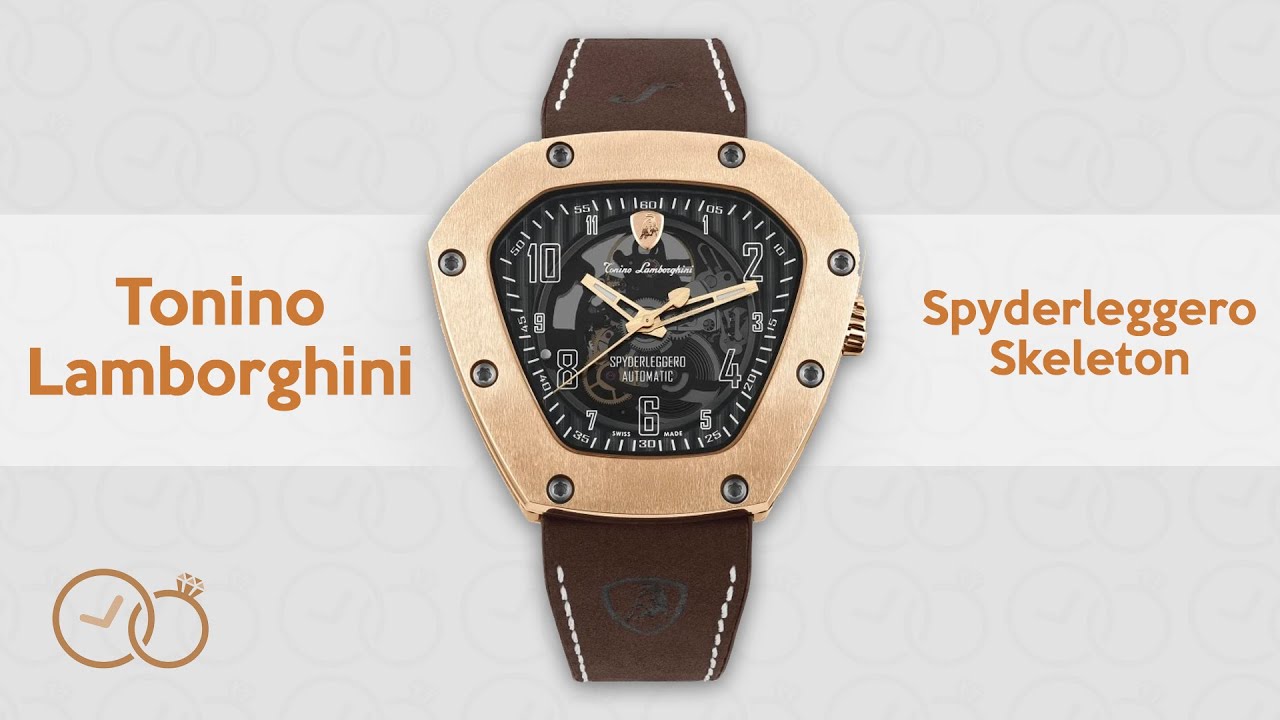 Tonino Lamborghini Automatic Spyderleggero Skeleton Watch Rose