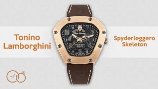 Tonino Lamborghini Automatic Spyderleggero Skeleton Watch Rose Gold Titanium TLF-T06-5