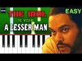 The Weeknd - A Lesser Man - Piano Tutorial [EASY] (From The Idol)