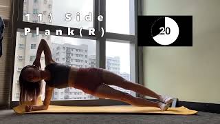 My abs SMALLER waist ⌛HOURGLASS beginner workout routine | 15 min, No equipment / OppServe