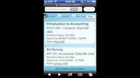 BASHmobile-Student Class Schedule