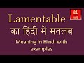 Lamentable Meaning In Hindi 