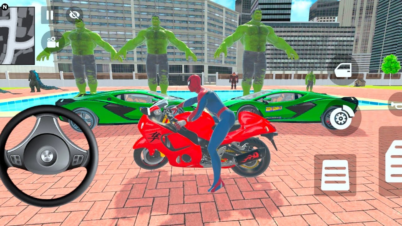 🎮Indian Theft Aura Simulator-Franklin order by Hayabusa bike 1️⃣ Spider-Man-🤑 2️⃣ car Driving 🎮