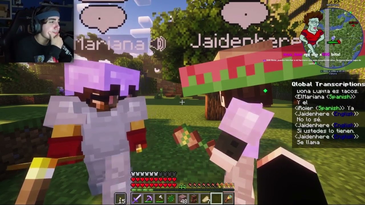 Jaiden hablando español con Roier y ElMariana - QSMP