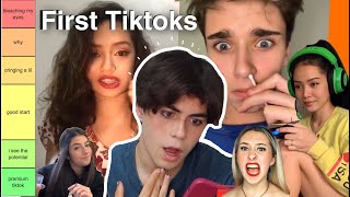 reacting to tiktokers FIRST TIKTOKS (and ranking them ‼)