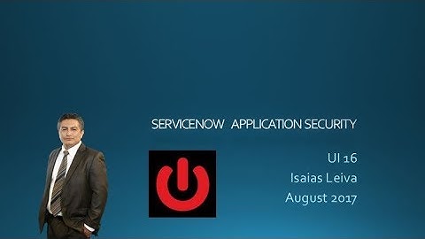 ServiceNow Application Security