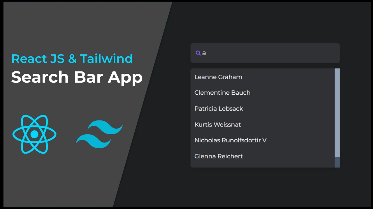 Build a search bar app with React & Tailwind