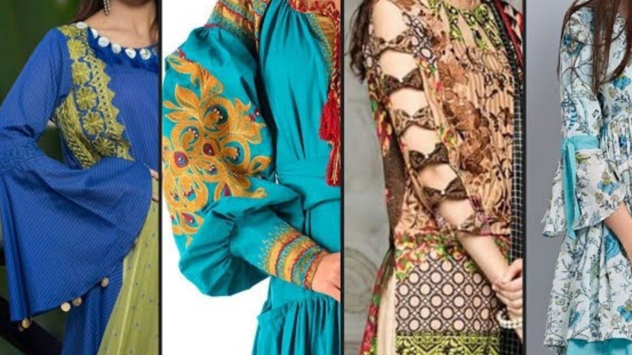 सूट के बाजु के डिजाइन 2020 Kurti sleeves designs Suit ke baju ke