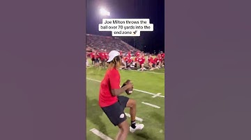 Joe Milton throws the ball over 70 YARDS at the Manning Passing Academy 🚀 #shorts