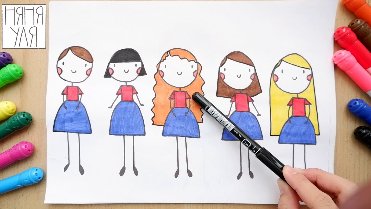 Как нарисовать маму — НЯНЯ УЛЯ рисование для детей