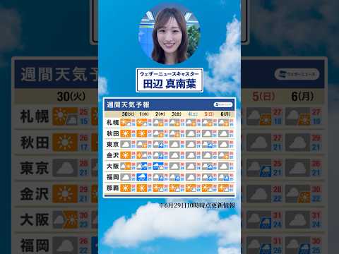 【週間天気】7月初めは本州で梅雨らしい天気に☔️ #通勤タイパ #今週の天気 #田辺真南葉