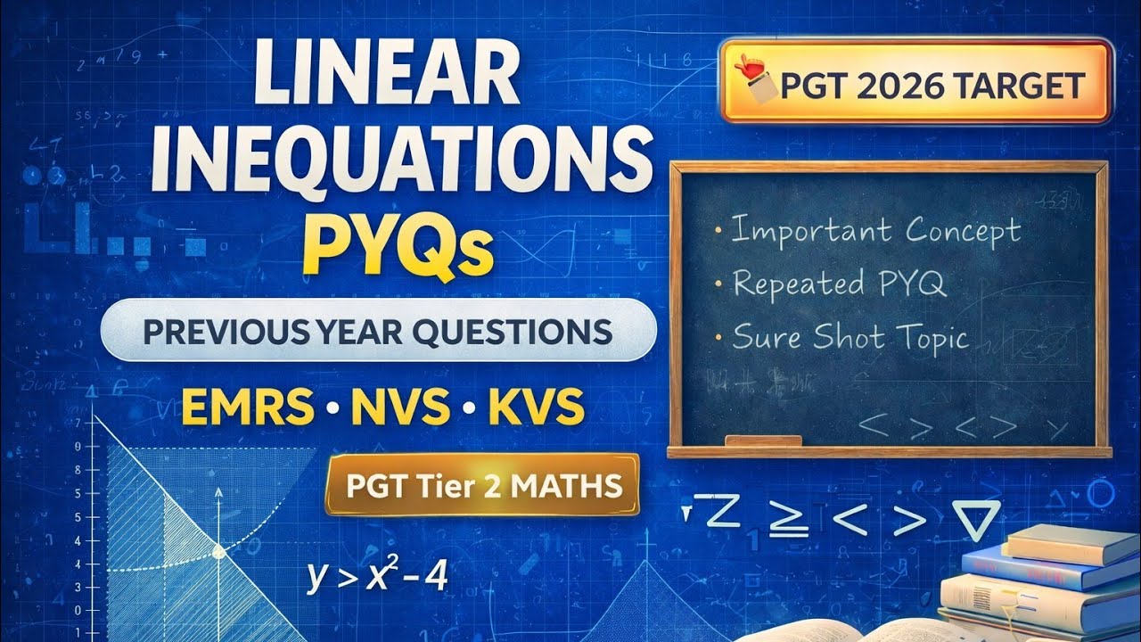 Linear Inequalities PYQs 2020–26 🔥 | KVS NVS EMRS PGT Tier 2 Maths | Part 1