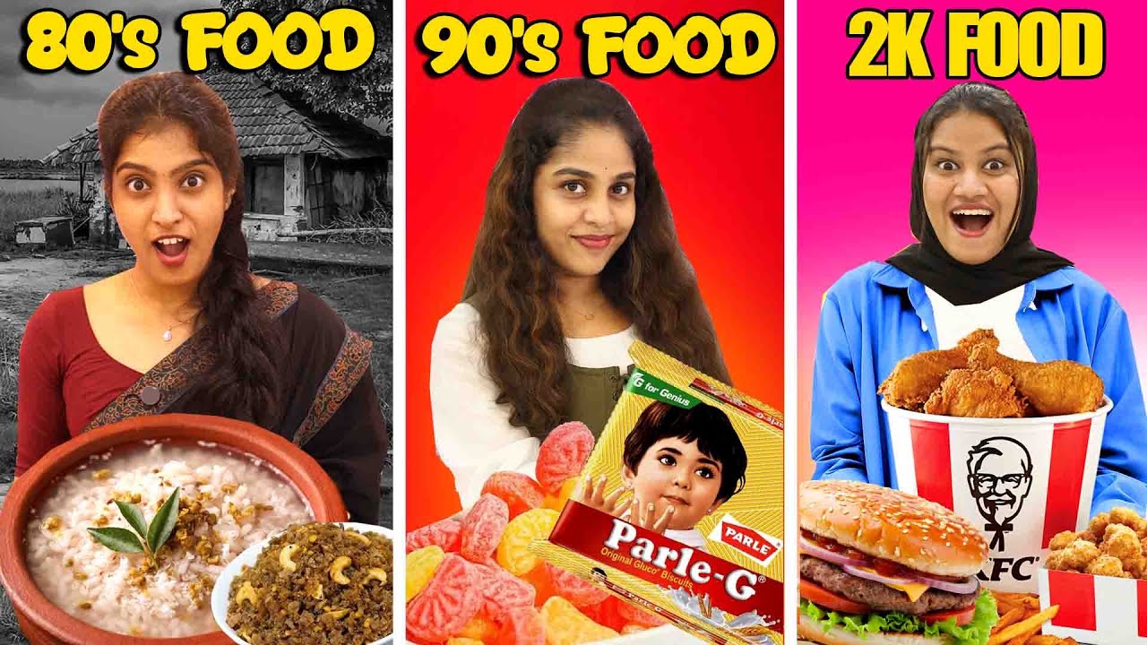 80s VS 90s VS 2k FOOD CHALLENGE 🤩 | PULLOTHI