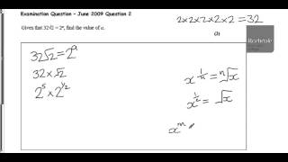 C1 Algebra GCSE Review - Exam Question C1 June 2009 Q2