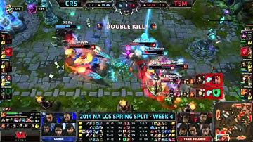 Bjergsen quadra kill with Nidalee vs Team Curse! | CRS vs TSM | 2014 NA LCS Spring Split W4D2 [HD]