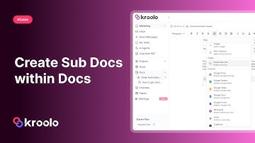 Create Sub Documents within Kroolo Docs