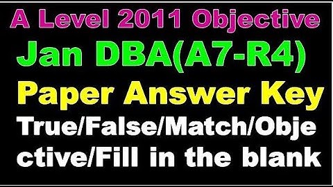 Nielit Doeacc A Level 2011 Objective January DBA(A7-R4) Paper Answer Key