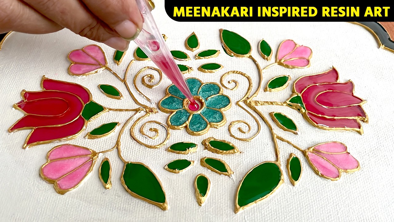 How to Make Resin Jharokha Art | Meenakari Inspired Cone Art | DIY Home Decor