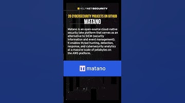 Cybersecurity projects on GitHub you should check out: Matano #cybersecurity #github #shorts