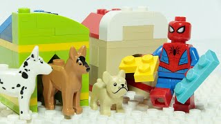 Lego Spiderman Brick Building Dog House