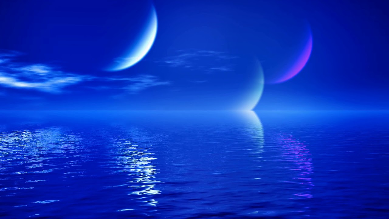 [10 Hours] Abstract Blue Sea with Planets - Video & Audio [1080HD ...