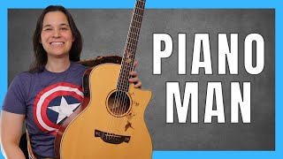 Easier Piano Man Guitar Lesson - No Barre Chords Needed!