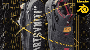 Designing custom sneakers in Blender 3D.
