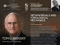 Metamaterials and Topological Mechanics (Lecture - 01) by Tom Lubensky