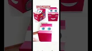 COMO HACER UN DISFRAZ DE RAYO MCQUEEN  #CARRO MCQUEEN CON CARTON #IDEAS PARA NIÑOS #shortsvideoviral