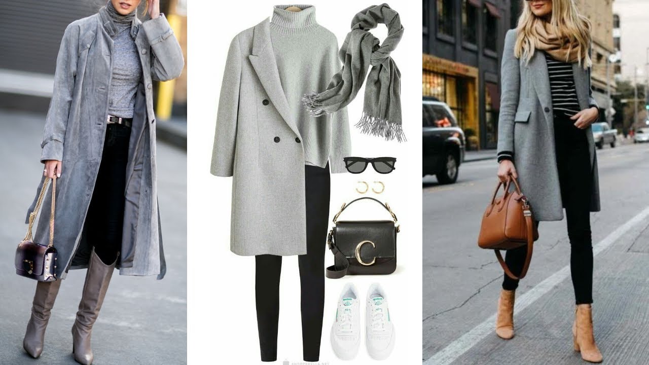 Introducir 78+ imagen outfit con abrigo gris mujer