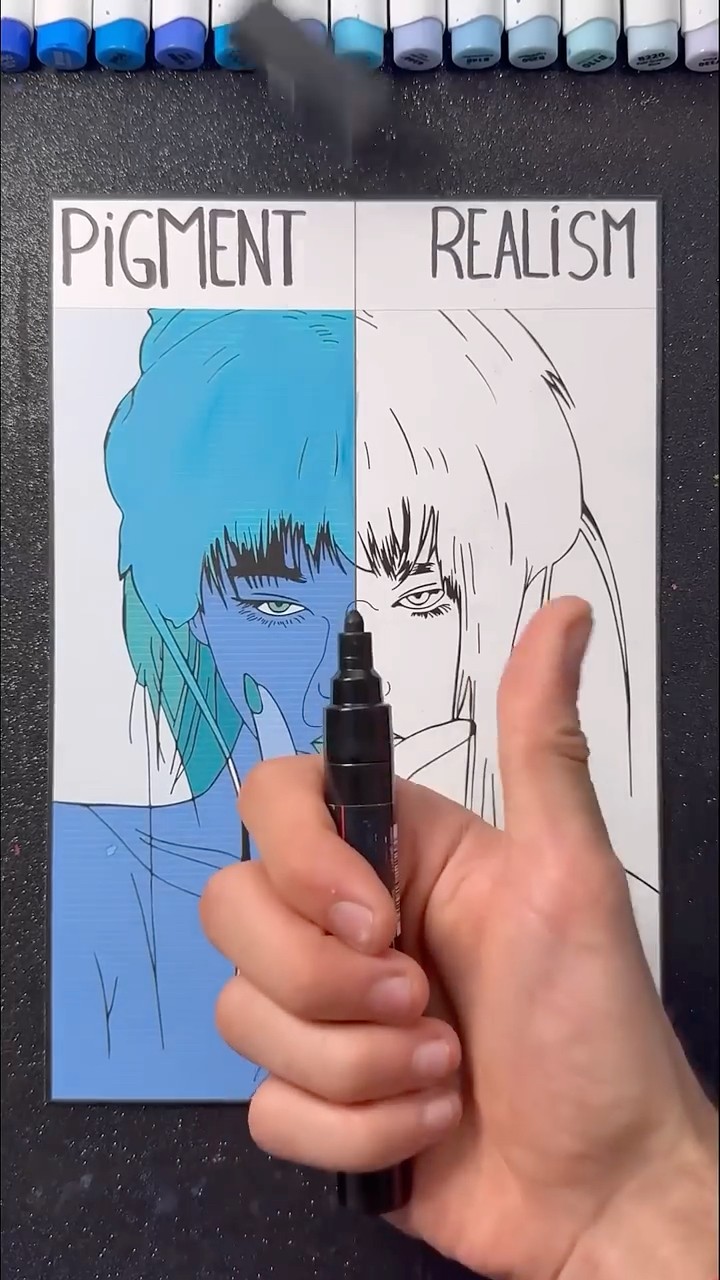 Pigment vs Realism✍️ Get Pigment App and use the tools to color it yourself! #splitcoloringchallenge