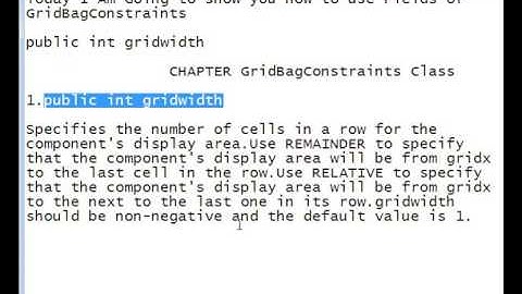 Java Programming Tutorial -GridBagConstraints-3- public int gridwidth