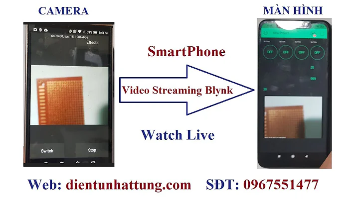 Video Streaming, Blynk Live + RTSP + Camera + Server + 2 Smartphone, App Blynk