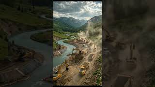 Mega Dam Project in the Mountains #transformation #construction #usa #uk #100kview #