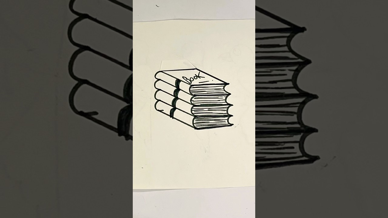 how to draw books by unique method 