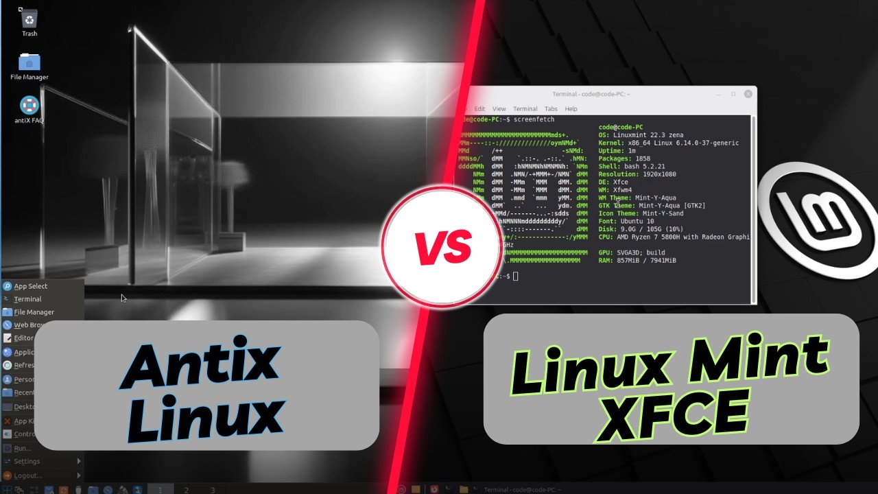 antiX vs Linux Mint XFCE RAM Consumption Test | Which Uses Less Memory ...