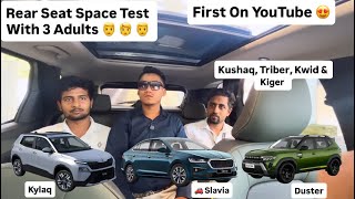 Space Test ✍🏻 2026 Renault Duster, 🚗 Skoda Slavia, New Kushaq, Kylaq, Kiger, Kwid & Triber |