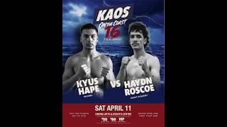 Kaos On The Coast 16 Kyus Hape Vs Haydn Roscoe K1 Boxing Fight