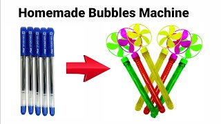 How to make bubbles machine at home/homemade bubbles/bubbles with pen 😱/ DIY bubbles #bubbles #viral