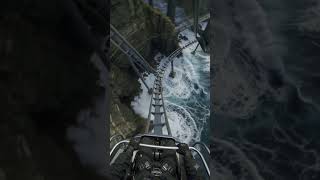 Caption: 🎢 One wrong move and it's a free fall into the clouds! 😱🔥 #POV #RollerCoaster #Adrenaline