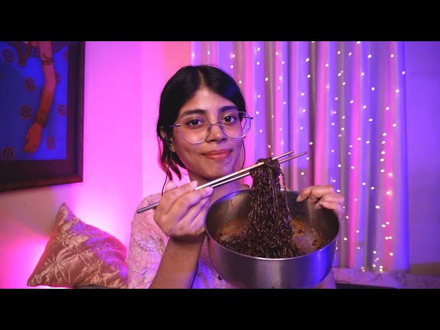 ASMR Trying Ghost Pepper Noodles for the First Time | INDIAN ASMR, Mukbang