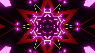 3 hour 4k metallic color Relaxing neon star abstract tunnel background video loop  animation live