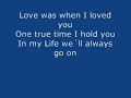 Celine Dion - My Heart will go on Titanic (Lyrics Video)