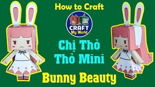 How to craft Bunny Beauty – Thỏ Mini – Chị Thỏ| MiniWorld Character Papercraft | CRAFT My World screenshot 3