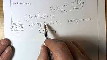 Q26 June 2014 2H  Quadratic Simultaneous Equations