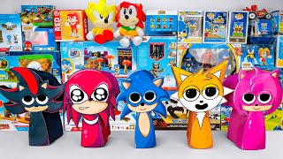 Unboxing Sonic The Hedgehog Toys ASMR | Sonic, Tails, Knuckles, Amy Rose & Shadow Sprunki Boxes