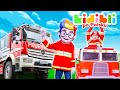Dzieci bawią się w strażaków z ciężarówkami | Dzieci udają, że się bawią ! ⛑ Kidibli