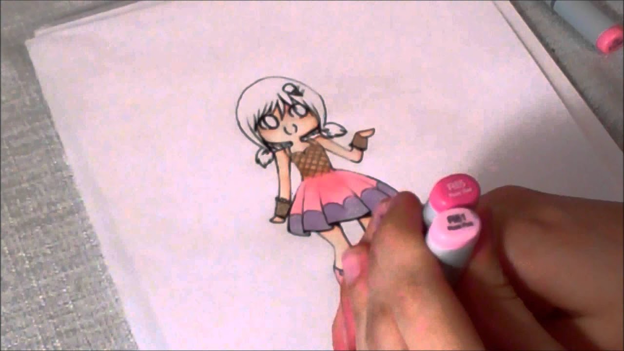 PaigeeDraw Cotton Candy Chibi Tutorial - Coloring